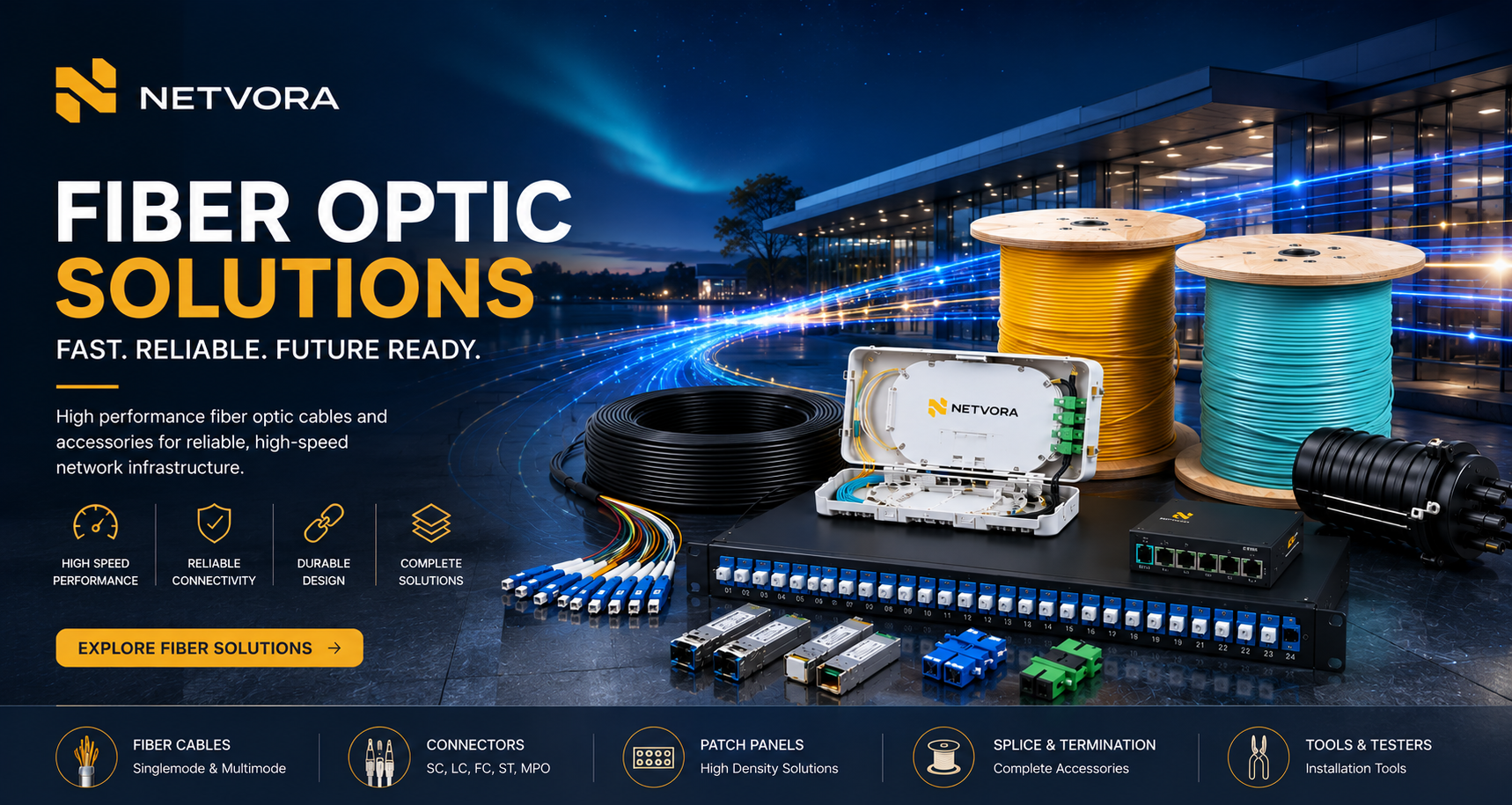 NETVORA Fiber Optic Solutions — Fast. Reliable. Future Ready.