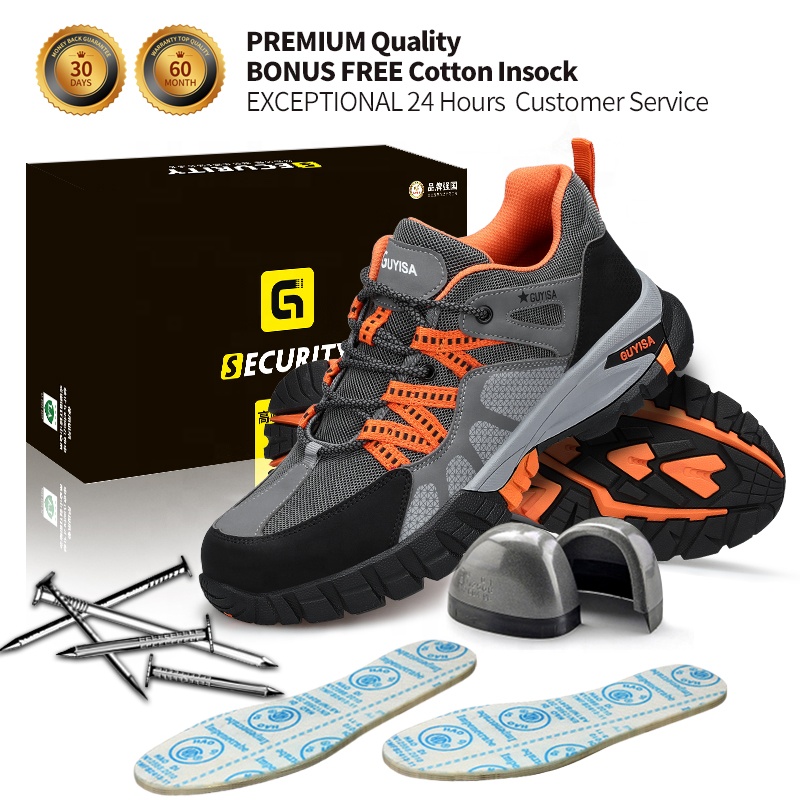GUYISA Safety Shoes Wear-resistant Rubber Soles Outdoor Work Steel Toe Sport - Image 3