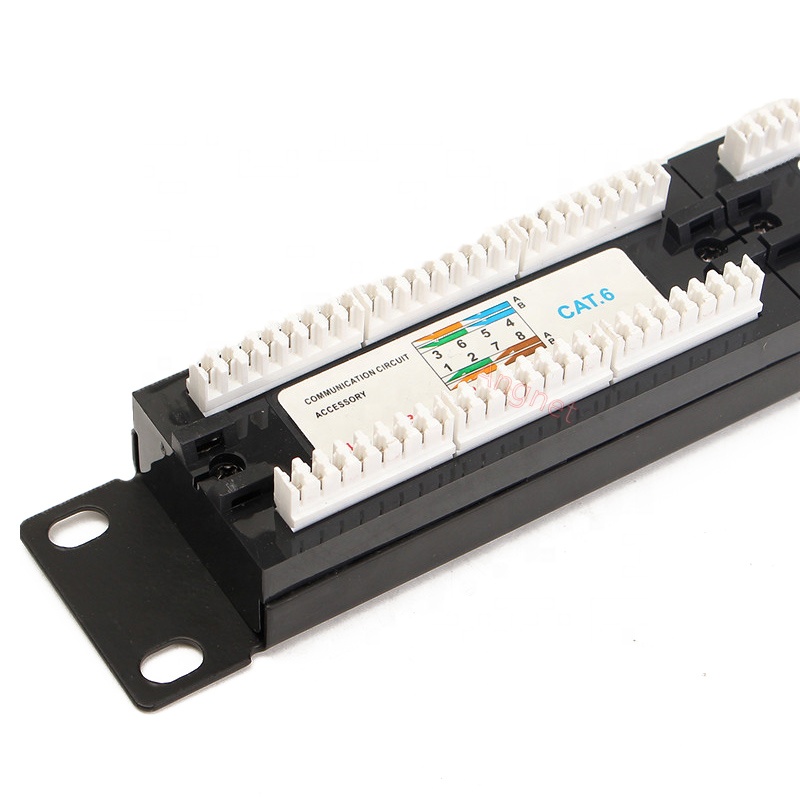 24 Port CAT6 UTP Patch Panel 1U, Black