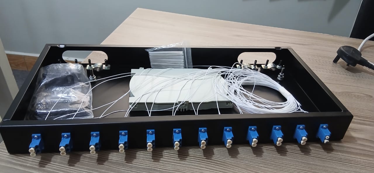 Netvora 1U ODF 24 Port LC/UPC fiber optic patch panel Full loaded