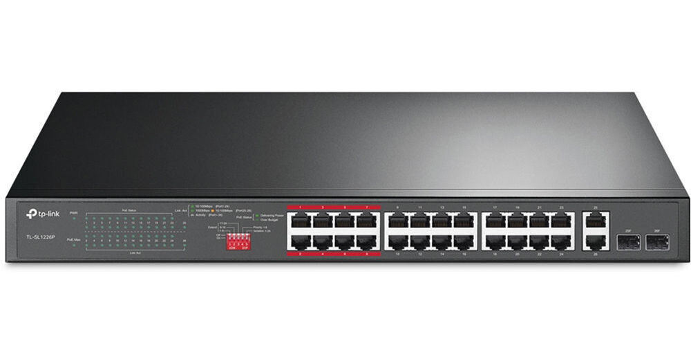 TP Link 24-Port 10/100 Mbps + 2-Port Gigabit Rackmount Switch