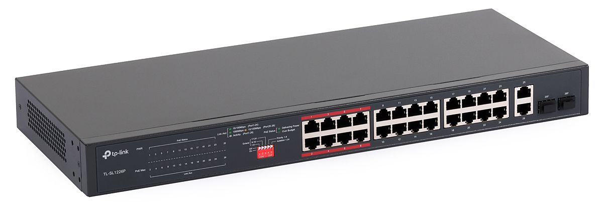 TP Link 24-Port 10/100 Mbps + 2-Port Gigabit Rackmount Switch - Image 3