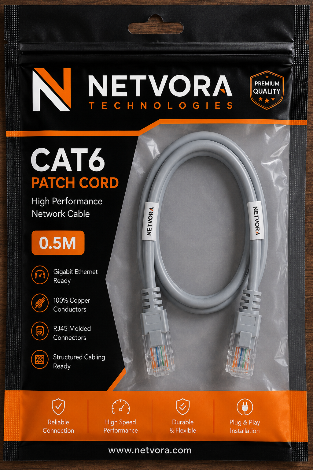 UTP Cat 6 Network Cable 0.5M