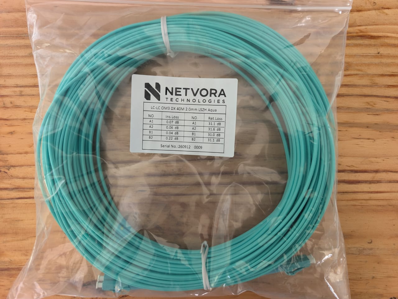 LC-LC OM3 DX 40M, 2.0MM LSZH Aqua