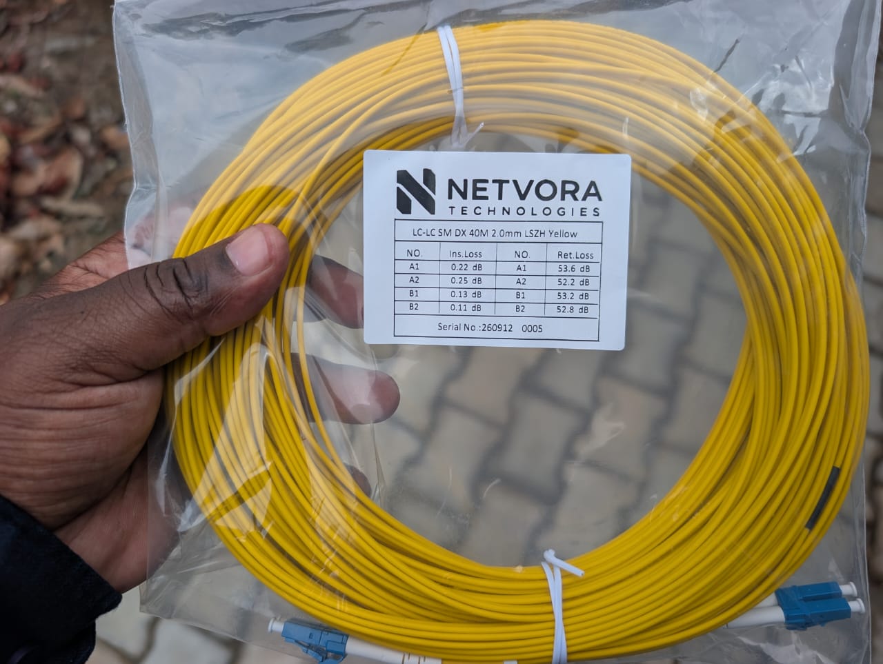 LC-LC SM DX 40M 2.0MM LSZH yellow