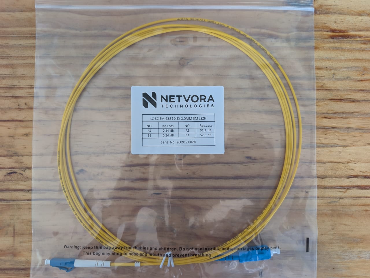 LC/UPC-SC/UPC SM SX G652D 2.0mm 3m